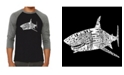 LA Pop Art Species of Shark Men's Raglan Word Art T-shirt